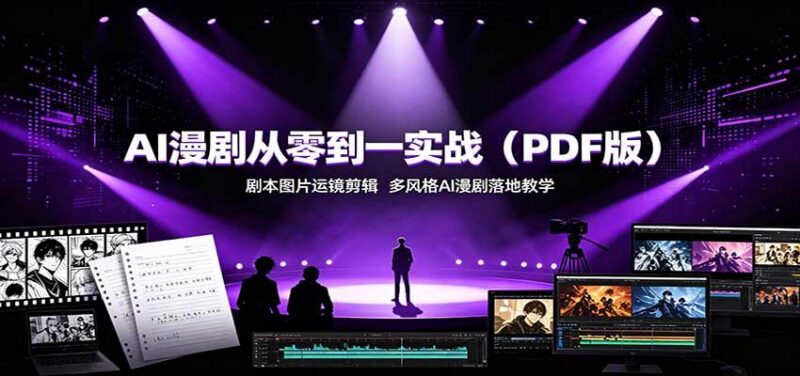 AI漫剧从零到一实战(PDF版):剧本图片运镜剪辑,多风格AI漫剧落地教学 三零资源-三零资源