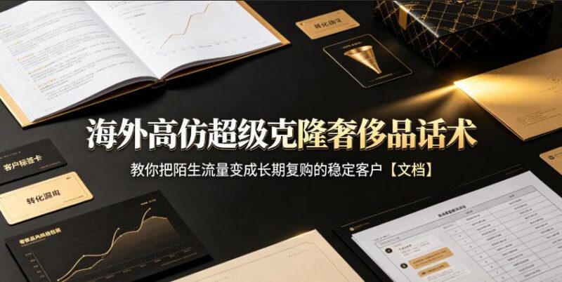 海外高仿超级克隆奢侈品话术,教你把陌生流量变成长期复购的稳定客户【文档】 三零资源-三零资源