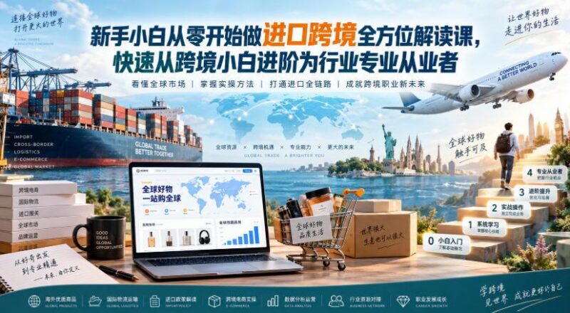 新手小白从零开始做进口跨境全方位解读课，快速从跨境小白进阶为行业专业从业者 三零资源-三零资源