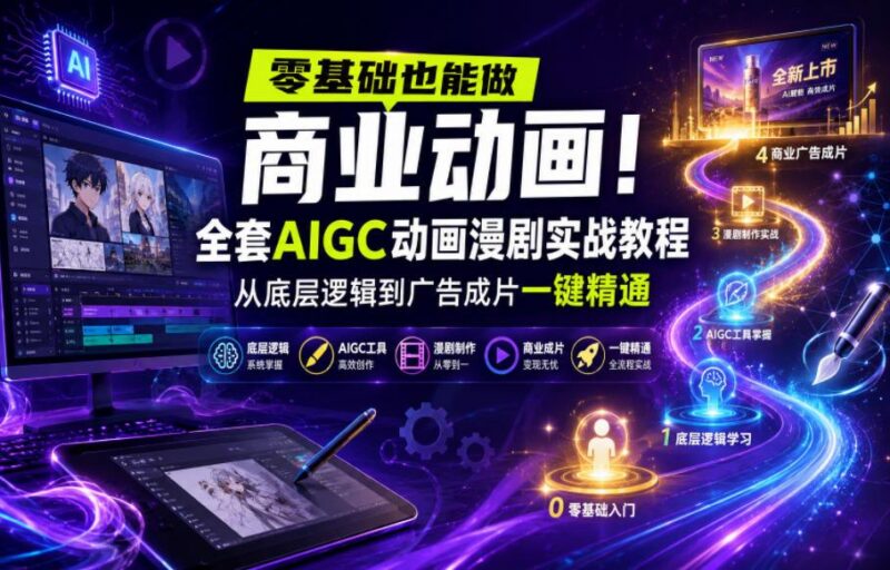 零基础也能做商业动画!全套AIGC动画漫剧实战教程,从底层逻辑到广告成片一键精通(更新0905) 三零资源-三零资源