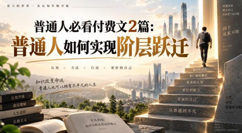 普通人必看付费文2篇:普通人如何实现阶层跃迁 三零资源-三零资源