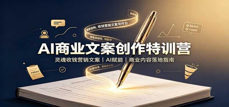 AI商业文案创作特训营:灵魂收钱营销文案,AI赋能,商业内容落地指南 三零资源-三零资源