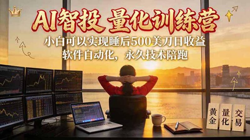 AI智投EA量化训练营【第三期】，多策略智投+防爆技术+趋势分析 ，轻松上手，矩阵放大，长期稳定。-三零资源