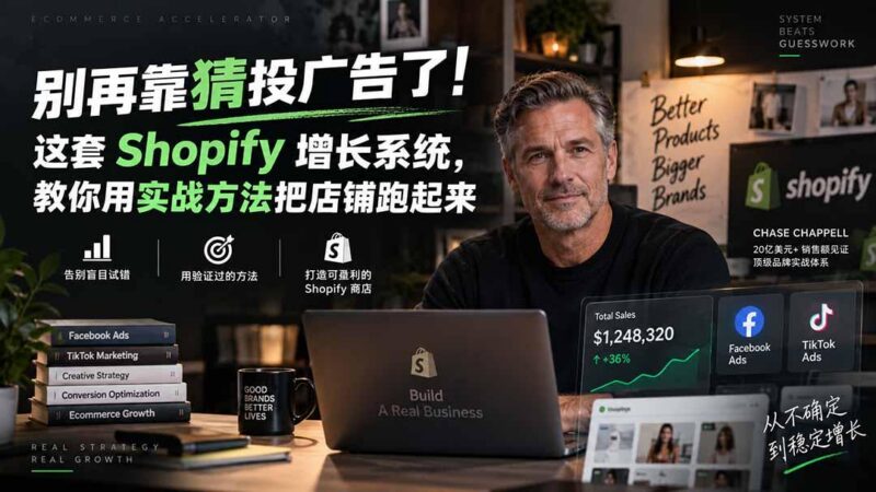 别再靠猜投广告了!这套 Shopify 增长系统,教你用实战方法把店铺跑起来【原创双语字幕】 三零资源-三零资源