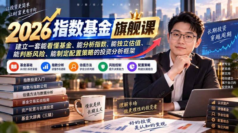 2026指数基金旗舰课|建立一套能看懂基金、能分析指数、能独立估值、能判断风险、能制定配置策略的投资分析框架 三零资源-三零资源
