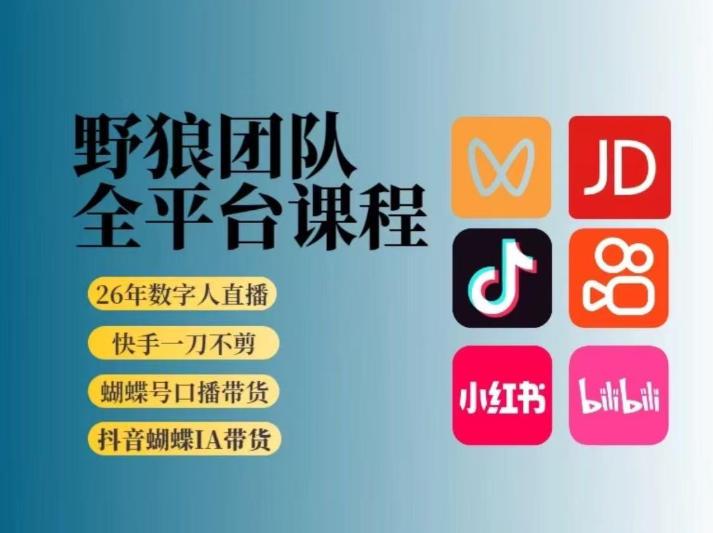 野狼团队2026新版全平台短视频带货教学，打开流量突破口，开始Ai带货(更新0913) 三零资源-三零资源