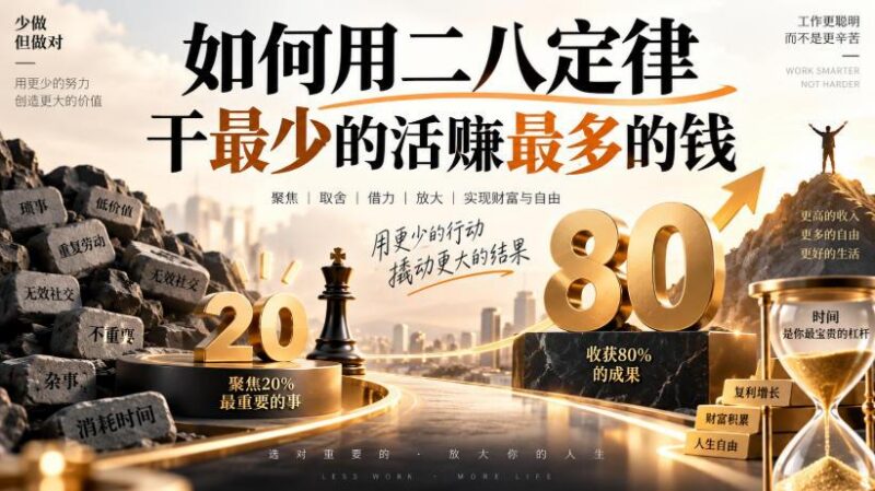 付费文章：如何用二八定律干最少的活賺最多的钱-三零资源