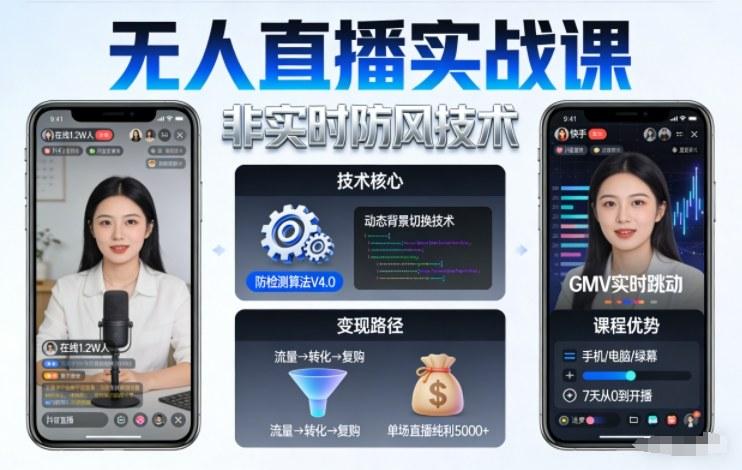 宝子哥无人直播实战课,非实时防风技术,聚焦抖音快手等平台直播带货,轻松开启直播变现之路(更新260908)-三零资源
