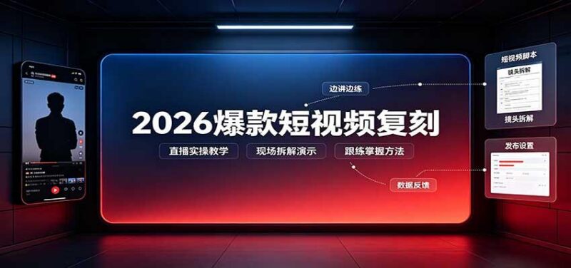2026爆款短视频复刻：直播实操教学，配套文字文档掌握全流程 三零资源-三零资源