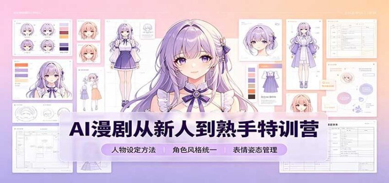 AI漫剧从新人到熟手特训营：剧本分镜创作，提示词模板，人物设定与工具资源-三零资源