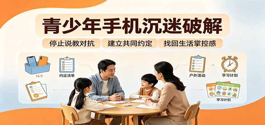 青少年手机沉迷破解:跳出管控说教思维,六步法引导孩子夺回注意力掌控权