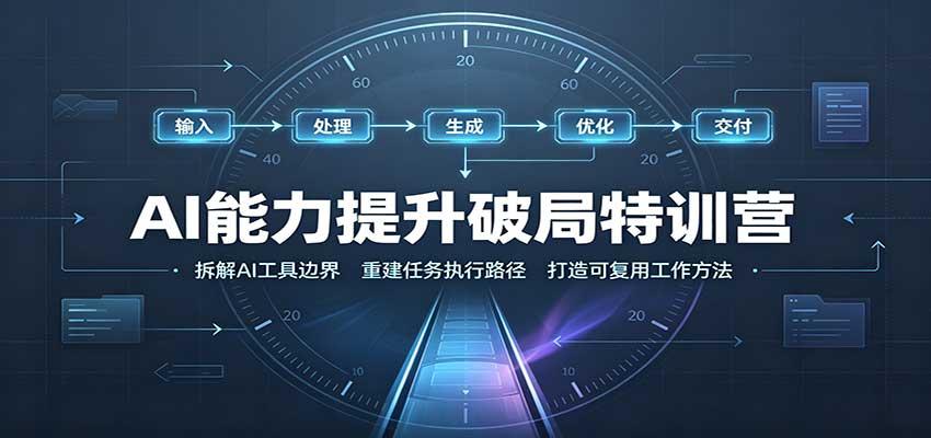 AI能力提升破局特训营:掌握AI交互逻辑,内容创作,搭建工作流