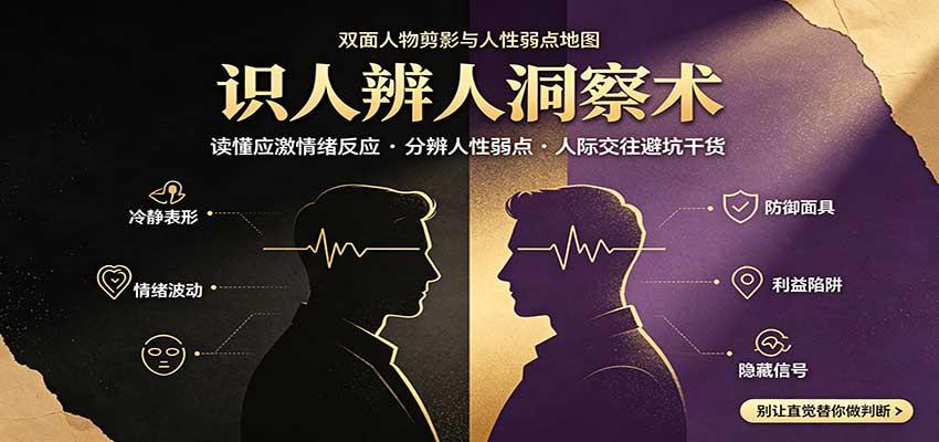 识人辨人终极心法:读懂应激情绪反应,分辨人性弱点,人际交往避坑干货