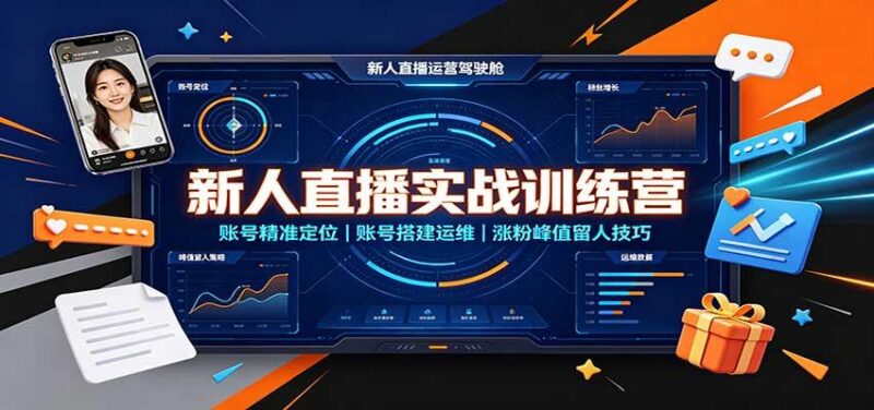 新人直播实战训练营：账号精准定位，账号搭建运维，涨粉峰值留人技巧-三零资源