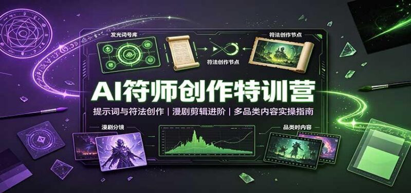 AI符师创作特训营:提示词与符法创作,漫剧剪辑进阶,多品类内容实操指南 三零资源-三零资源
