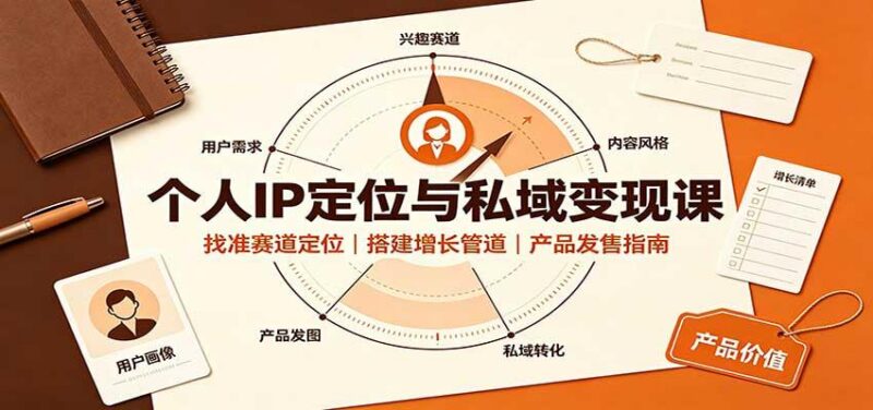 个人IP定位与私域变现课:找准赛道定位,搭建增长管道,产品发售指南 三零资源-三零资源