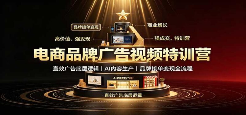 电商品牌广告视频特训:直效广告底层逻辑,AI内容生产,品牌接单变现全流程 三零资源-三零资源