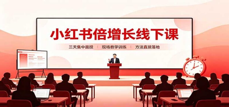 小红书倍增长线下课：三天集中面授，拆解选品、素材制作与起号全链路 三零资源-三零资源