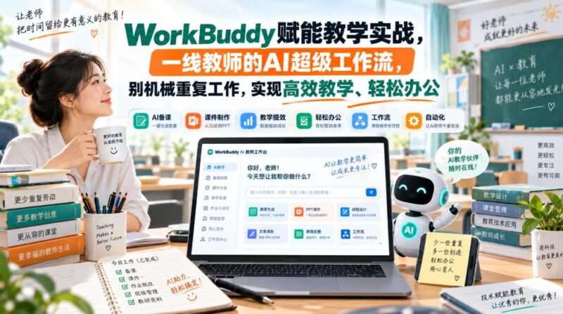 WorkBuddy赋能教学实战,一线教师的AI超级工作流,别机械重复工作,实现高效教学、轻松办公 三零资源-三零资源