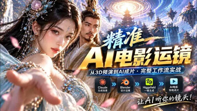 AI视频终于能精准运镜了!Claude + Blender + Higgsfield 免费插件实测 三零资源-三零资源