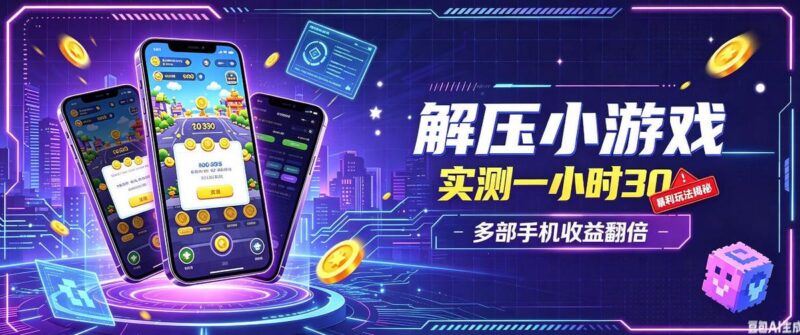 小游戏全流程玩法，实测一小时搞30，简单无脑解压，当天做当天就能看到进账，直接冲就行【揭秘】-三零资源