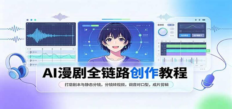 AI漫剧全链路创作教程:打磨剧本与静态分镜,分镜转视频,调音对口型,成片剪辑-三零资源
