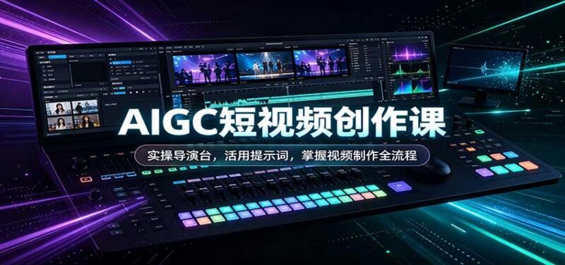 AIGC短视频创作课:实操导演台,活用提示词,掌握视频制作全流程 三零资源-三零资源