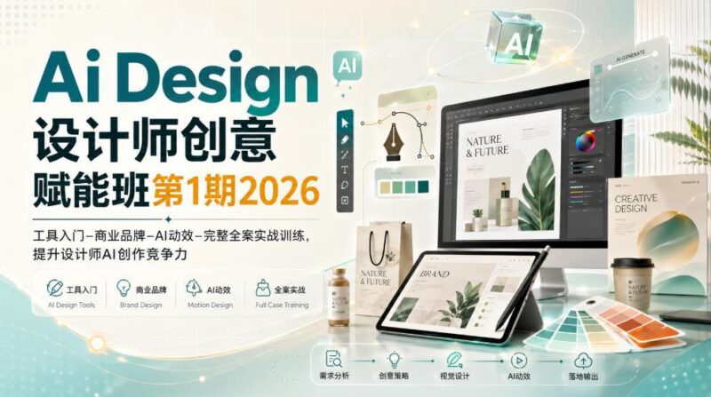 Ai Design设计师创意赋能班第1期2026|工具入门‑商业品牌‑AI动效‑完整全案实战训练,提升设计师AI创作竞争力 三零资源-三零资源