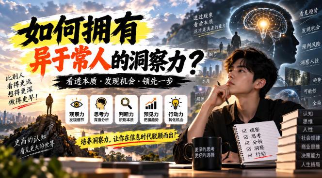 某公众号付费文章:如何拥有异于常人的洞察力?-三零资源