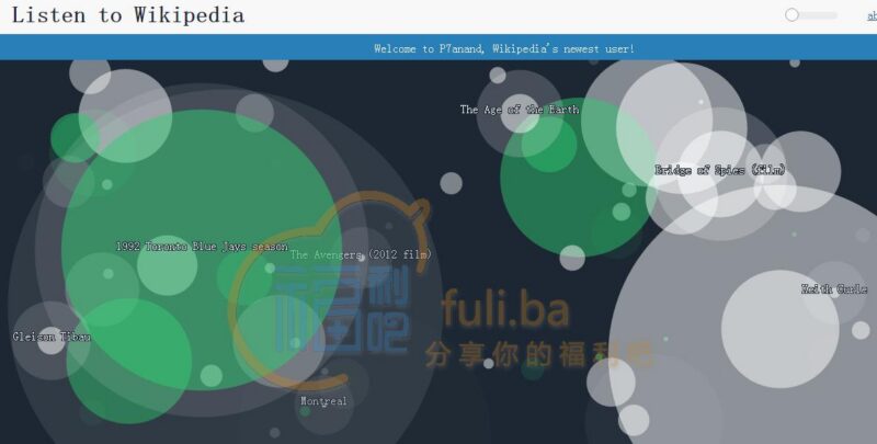 趣站分享:唯美的维基百科词条更新演示站