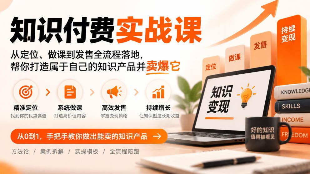 知识付费实战课:从定位、做课到发售全流程落地,帮你打造属于自己的知识产品并卖爆它 图1