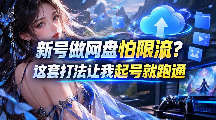 新号做网盘怕限流?这套打法让我起号就跑通,网盘项目推广的8.0版本教学 图1
