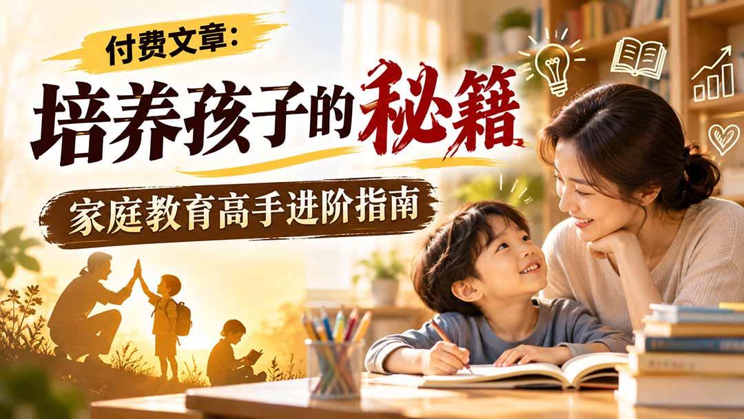付费文章:培养孩子的秘籍,家庭教育高手进阶指南 图1