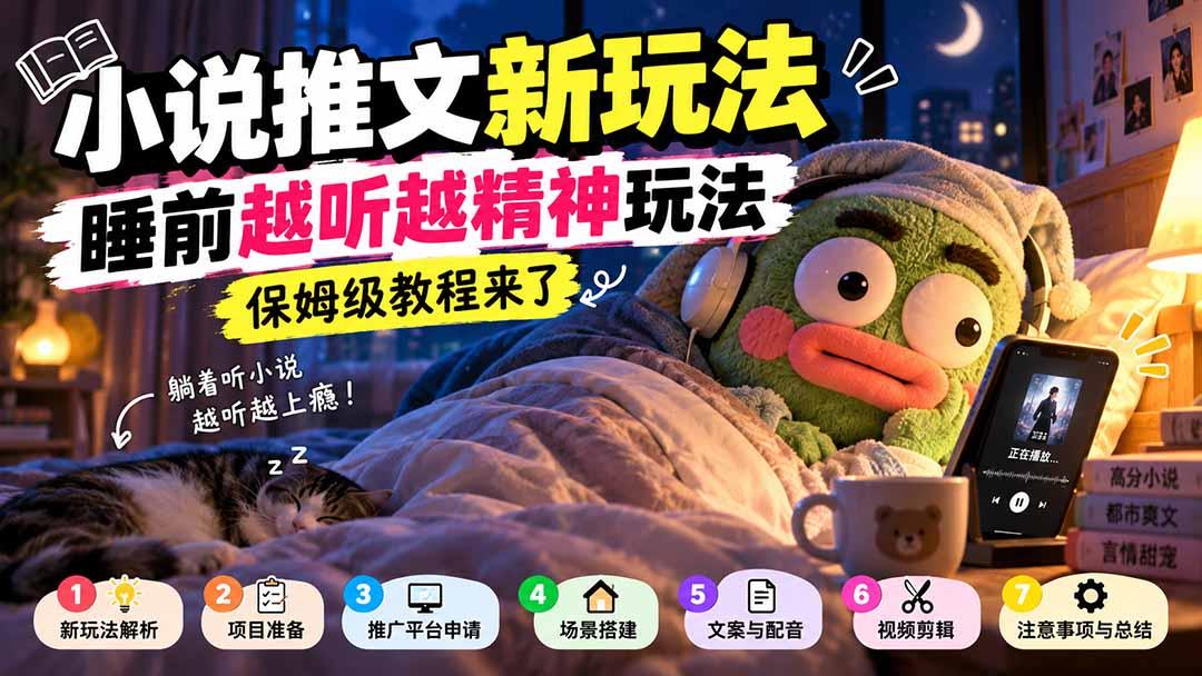 小说推文新玩法,睡前越听越精神玩法,保姆级教程来了 图1