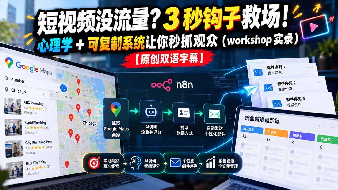 短视频没流量?3 秒钩子救场!心理学 + 可复制系统让你秒抓观众(workshop 实录 图1