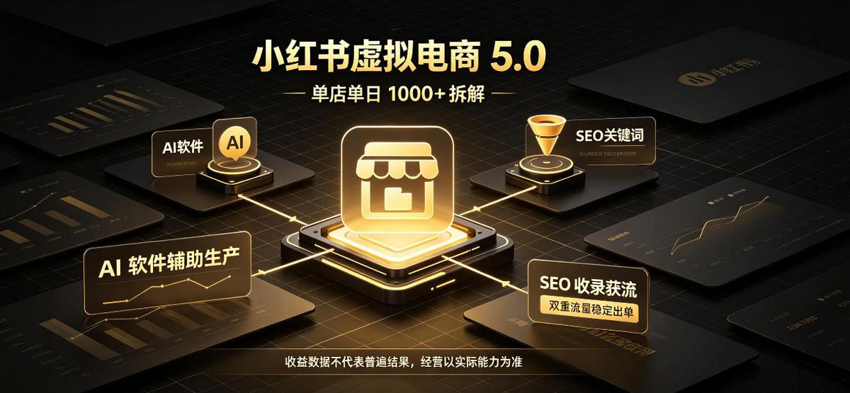 小红书虚拟电商5.0,单店单日1000+,AI软件+SEO收录,双重流量稳定出单【揭秘】 图1