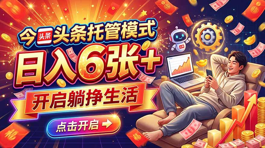 今日头条AI托管模式,每天5分钟,最高月入5000+,操作超简单,零门槛 图1