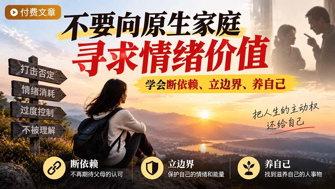 付费文章:不要向原生家庭寻求情绪价值,学会断依赖、立边界、养自己 图1