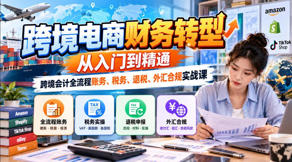 跨境电商财务转型：从入门到精通｜跨境会计全流程账务、税务、退税、外汇合规实战课 图1