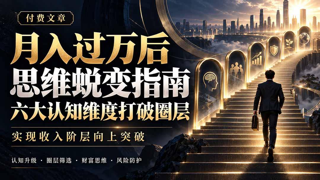 付费文章：月入过万后思维蜕变指南，六大认知维度打破圈层，实现收入阶层向上突破 图1