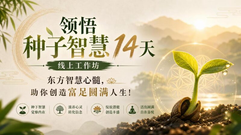 鹿大米领悟种子智慧14天线上工作坊，东方智慧心髓，助你创造富足圆满人生！-三零资源