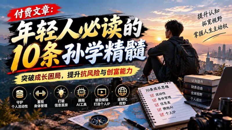 付费文章:年轻人必读的10条孙学精髓,突破成长困局,提升抗风险与创富能力-三零资源
