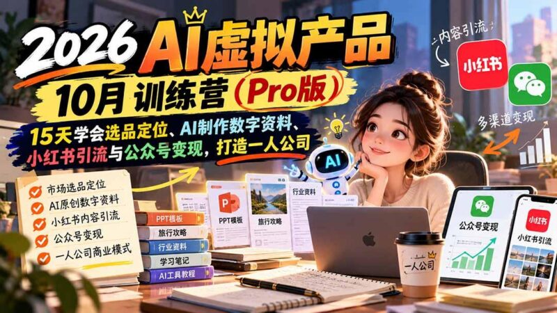 AI虚拟产品10月训练营(Pro版-三零资源