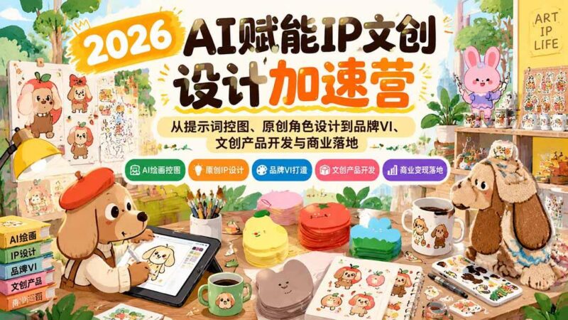 2026AI赋能IP文创设计加速营：从提示词控图、原创角色设计到品牌VI、文创产品开发与商业落地 三零资源-三零资源