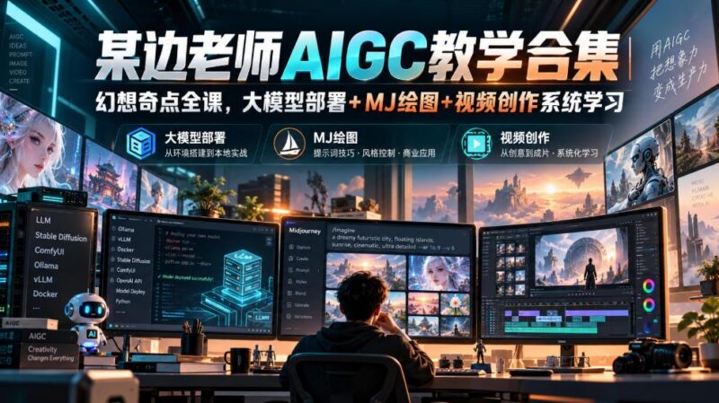 某边老师AIGC教学合集｜幻想奇点全课，大模型部署+MJ绘图+视频创作系统学习 三零资源-三零资源