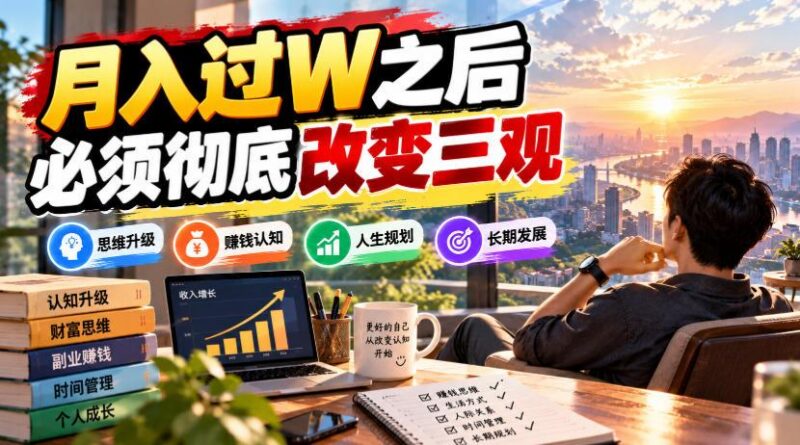某公众号付费文章:月入过W之后,必须彻底改变三观 三零资源-三零资源