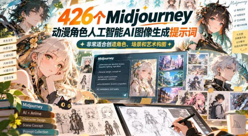 426个Midjourney动漫角色提示词合集 三零资源-三零资源