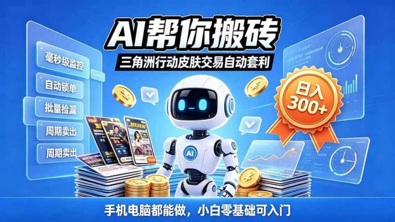 三角洲搬砖独家捡漏套利玩法 0封号单机日产300＋小白轻松上手 三零资源-三零资源
