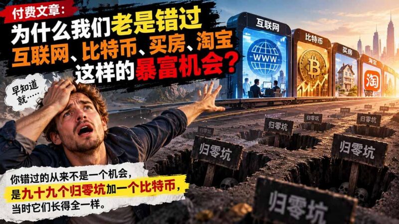 付费文章：为什么我们老是错过互联网、比特币、买 房、淘宝这样的暴富机会？ 三零资源-三零资源