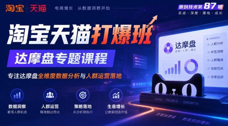 《淘宝天猫打爆班》原创技术第87期,达摩盘专题课程,专注达摩盘全维度数据分析与人群运营落地-三零资源